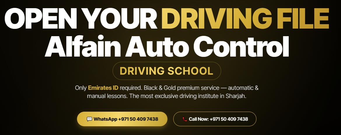 Alfain driving lessons in Sharjah